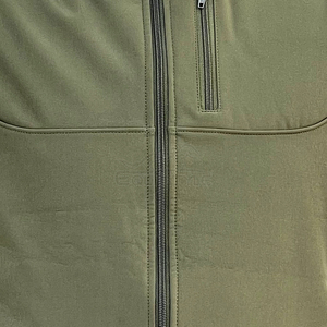 Chaleco Softshell Verde Oliva para Hombre, Cierre Completo, Cuello Mao, 3 Bolsillos con Cremallera, Cortavientos, Chaqueta sin Mangas para Actividades al Aire Libre - Product Image 3