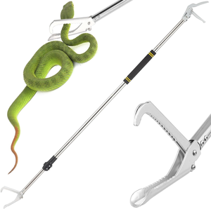 Surtechs 68 Inch Manual Stainless Steel Heavy Duty Snake Grabber Reptile Tongs <b>Long</b> Reach <b>Sponge</b> <b>Handle</b> CE Certified - Product Image 1