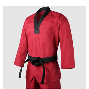 Uniformes de Taekwondo Unisex de Algodón 100% Ligeros de Alta Calidad OEM, Logotipo Personalizado, Empaque Personalizado, Estilo Profesional de Luchador - Product Image 2