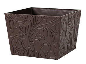 DS Series <b>Square</b> Flower Base <b>Pot</b> Arabesque Pattern Decorative Floral <b>Pot</b> Premium Embossed for Gift Bouquet Floral Arrangement - Product Image 5
