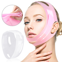 Soutien facial en silicone en V, lifting flexible de la mâchoire et des joues, haute élasticité, réglable, enveloppant, sangle réutilisable, masque de soin liftant