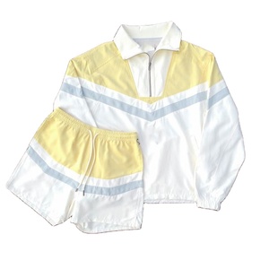 Conjunto Deportivo de Hombre de Tejido de Punto con Franjas Reflectantes, Chaqueta Cortavientos y Pantalones Anchos, Estilo Holgado, para Primavera - Product Image 1
