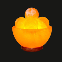 Lámpara de Cristal de Sal con Base de Madera Tallada con Diseño de Flores y Animales, Decoración Ecológica para el Hogar, Producción Rápida