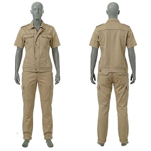 Ensemble uniforme de travail pour femmes en coton sergé 280 GSM de qualité supérieure, orange, avec design à panneaux, broderie, impression par transfert thermique, logo personnalisé - Product Image 2