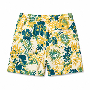 Shorts de bain hawaïens pour hommes, séchage rapide, motif floral tropical, avec poches, taille élastique et cordon de serrage, pour les vacances d'été - Product Image 2