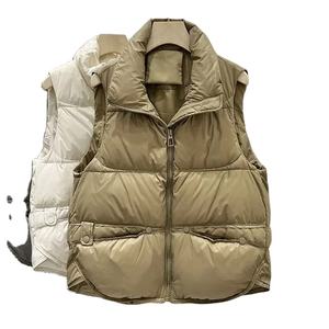 2024 Autumn Stand up Collar Down Cotton Vest Fashion Cotton Vest Jacket, Trendy Vest <b>Women</b> <b>Waistcoat</b> <b>Women</b> - Product Image 1