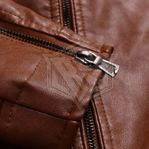 Nouvelle veste en cuir pour homme, style coréen, en cuir de mouton, avec fermeture éclair, tendance, coupe ajustée décontractée pour homme - Product Image 5