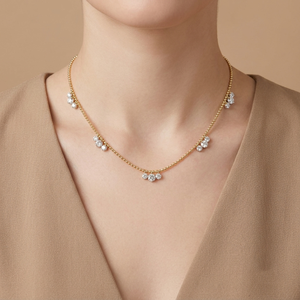 Collier en or jaune 18 carats pour femme avec diamant de laboratoire certifié IGI, bijou de luxe pour mariage, anniversaire, fête, prix de gros - Product Image 2