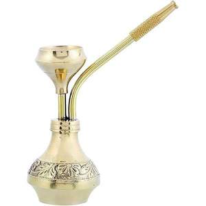 Chicha artisanale en laiton laqué de qualité supérieure avec 1 tuyau - Écologique, durable, cadeau idéal pour la décoration intérieure et l'utilisation de la chicha - Product Image 1