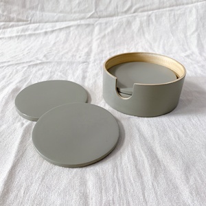 Juego de posavasos de bambú más vendidos, paquete de 4 con taza redonda de madera de bambú no tóxica y soporte, alfombrillas y almohadillas de alta calidad - Product Image 6