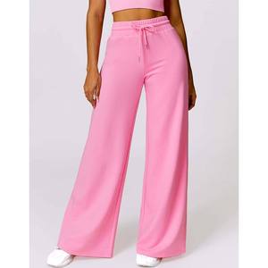 Pink 100% Cotton <b>Harem</b> Wide Leg Pants Elastic Waist Drawstring Fleece Lining Hip Hop Style Men's <b>Trousers</b> Winter Wear - Product Image 1
