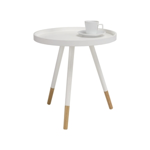 Minimalist Durable White Wooden Side <b>Table</b> <b>for</b> Home Serving and Display Use - Product Image 2