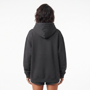 Sweat-shirt à capuche oversize noir pour femme, avec détails en strass personnalisés, en coton doux, coupe ample et décontractée - Product Image 2