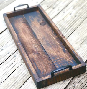 Plateau de service en bois de couleur personnalisée en vente chaude pour les mariages, les fêtes et les restaurants - Taille personnalisée acceptée - Product Image 2
