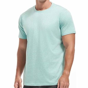 T-shirt homme uni à manches courtes, col rond, coupe classique, en jersey de coton, vêtement décontracté. - Product Image 1