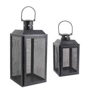 Farol de hierro geométrico alto Glofin |   Soporte Decorativo para Pilares, Duradero, Ecológico, Grande, para Interiores y Exteriores |   Bronce Rústico - Product Image 3