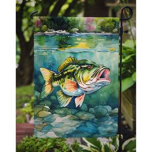 ธงประดับสวนลายปลากะพงขนาดใหญ่หลากสีสำหรับงานศิลปะที่ลานสำหรับตกแต่งชานบ้าน - Product Image 3
