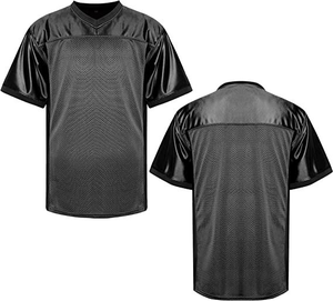 Maillot de basket-ball en maille noire à col en V pour hommes, haut de sport en polyester à manches courtes, évacuant l'humidité, vêtements toutes saisons - Product Image 3