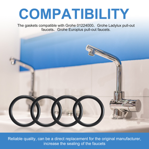 01224000 Junta tórica de resorte, junta tórica de repuesto compatible con mangueras/grifos extraíbles Grohe (4 piezas) - Product Image 6