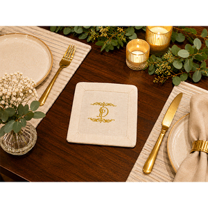 Posavasos de Lino Bordados de Primera Calidad |   Posavasos Decorativos para Bebidas para Hoteles y Restaurantes - Product Image 1
