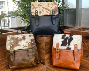 2025 Hot Selling Trendy Real Cowhide Leather Backpack Western Style Unisex 2-in-1 Multi-Use School Bag Wholesale Bulk <b>Deals</b> - Product Image 4