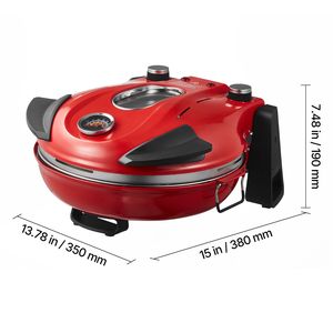 Forno Elettrico per Pizza da 1200W con 12 Modalità di Controllo della Temperatura, Pietra Refrattaria in Cordierite, Visualizzazione della Temperatura a 5 Livelli, 12 Modalità di Cottura - Product Image 2