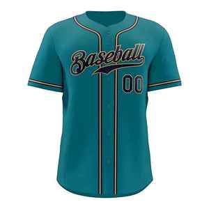 Camiseta de Béisbol de Alta Calidad 2026 OEM con Botones Completos, Impresión por Transferencia Térmica, Antibacteriana, Cuello en V, Manga Corta, para Adultos, 100% Poliéster - Product Image 1