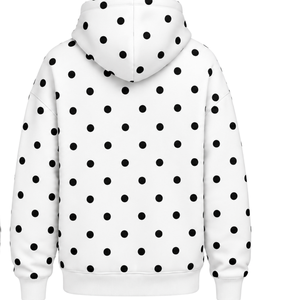 Sweat à capuche pour femme, blanc et noir, imprimé personnalisé, en polaire, décontracté, hiver, avec cordon de serrage, poche kangourou, streetwear - Product Image 2