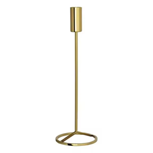 Support de bougie conique en métal doré style nordique, chandelier élancé à tête unique, centre de table pour salle à manger, mariage, décoration intérieure - Product Image 3