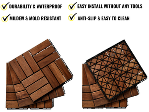 Azulejo de cubierta de madera de acacia natural de Vietnam Diseño tradicional para apartamentos y villas al aire libre Material de metal duradero - Product Image 4