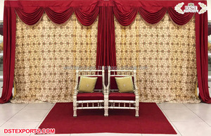 ฉากหลังเวทีอาหรับสำหรับฟังก์ชั่น Mehndi สไตล์เฮนน่าปาร์ตี้ตกแต่งฉากหลังสไตล์โค้งสำหรับเวที Mehndi - Product Image 6