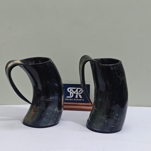 Chope à bière traditionnelle en corne de buffle, artisanale, naturelle, sans danger pour les aliments, tasse rustique de style Viking pour bar à domicile - Product Image 4