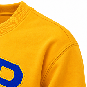 Sudadera de Cuello Redondo Amarillo Dorado Sigma Gamma Rho con Aplique de Letras Griegas Azules, Sudadera Universitaria de Manga Larga - Product Image 6