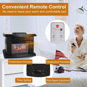 800W Electric Fireplace Heater Accurate Digital Thermostat Timer Remote Control Artificial Flame Stove Convenient Stylish Home - Product Image 5