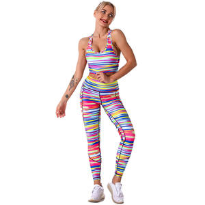 <b>Women's</b> Floral Print Stretch Yoga Gym Set 2-Piece Seamless Vest Crop <b>Top</b> Leggings Front SMART FABRIC Fitness Training Sportswear - Product Image 1
