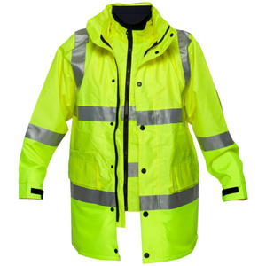 Hi Vis Safety Jacket Waterproof Parka Reflective Two Tone Workwear Construction Security High Visibility Winter <b>Coat</b> - Product Image 2