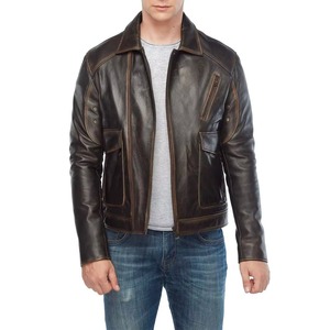 New Arrivals Wholesale Price High Quality Design Men Leather <b>Jacket</b> <b>Slim</b> <b>Fit</b> Comfortable Low Price Leather <b>Jacket</b> For Man - Product Image 5