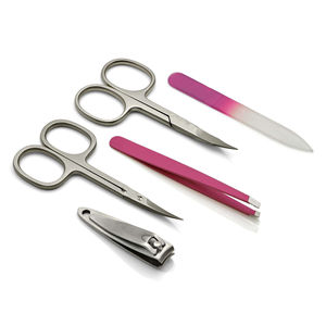 Ensemble professionnel classique de manucure et pédicure en acier inoxydable, kit de soin des ongles 4 en 1, coupe-ongles, ciseaux, étui de voyage individuel, haute qualité - Product Image 4