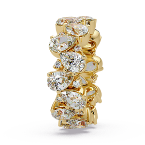 Anillos de Compromiso y Boda de Oro Sólido de 14k con Diamantes Cultivados en Laboratorio, Corte Pera, Color VVS DEF, Estilo Eternity Completo y Apilable, Personalizados - Product Image 2