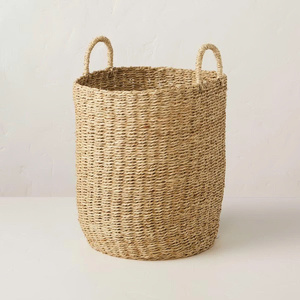 Set of 3 pcs <b>seagrass</b> <b>storage</b> <b>basket</b> with handle make in Vietnam with wholesale price OEM ODM color - Product Image 5