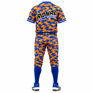 RONAL SPORTS Custom Sublimated Baseball Uniform Men's Camouflage Jersey Pants Set Moisture Wicking All Seasons - Product Image 2