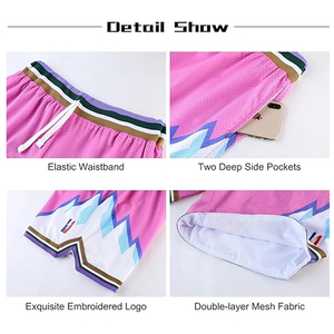 Shorts de basketball personnalisés pour hommes – Vente en gros, maille épaisse, motif montagne, cordon de serrage, gravure laser - Product Image 6