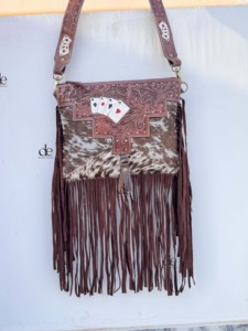Sac fourre-tout à franges en cuir sculpté Offre Spéciale élégant sac à main en fourrure de vachette pour femmes à usage multiple - Product Image 3