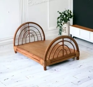 <b>Rattan</b> Infant Daybed Twin Size Modern Design Cotton Upholstery Durable Natural Solid Wood <b>Frame</b> Detachable Bedroom Furniture - Product Image 5