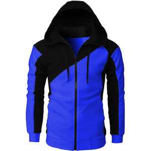 Sweat à capuche homme bicolore contrastant 100% coton molletonné coupe classique avec poche hiver respirant couleurs personnalisables cordons de serrage ajustables - Product Image 5