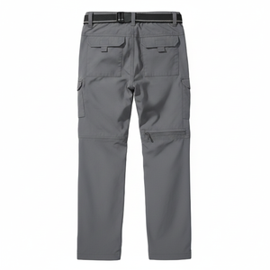 Best-Selling Men's Lightweight Canvas Hiking Pants <b>Waterproof</b> Elasticated Mid Waist Zippered Flat Security Pocket OEM Service - Product Image 2