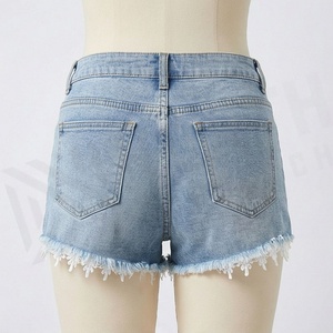 Shorts Vaqueros Rectos Vintage para Mujer, de Cintura Alta, Rotos, Casuales, de Moda para Verano, para Uso en Exteriores y Calle - Product Image 2