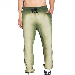 Men's Gradient Green Sweatpants Elastic Waist Drawstring Casual <b>Joggers</b> with Pockets Midweight <b>Polyester</b> Fabric - Product Image 1