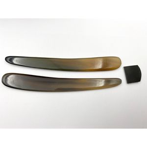 Manche de rasoir droit classique en corne de buffle, plaquettes de remplacement en corne naturelle pour accessoires de rasoir de barbier - Product Image 1