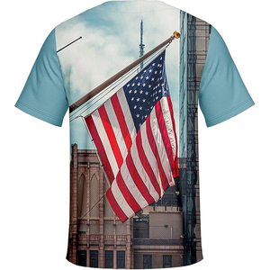 Maillot de baseball imprimé drapeau américain pour hommes, manches courtes, sublimation complète, respirant, coupe régulière, vêtements de sport toutes saisons - Product Image 2